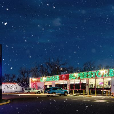 Oasis Cannabis Superstore Exterior 44th Store Christmas