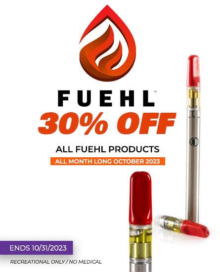 Fuehl products 30% off. Sale ends 10-31-2023