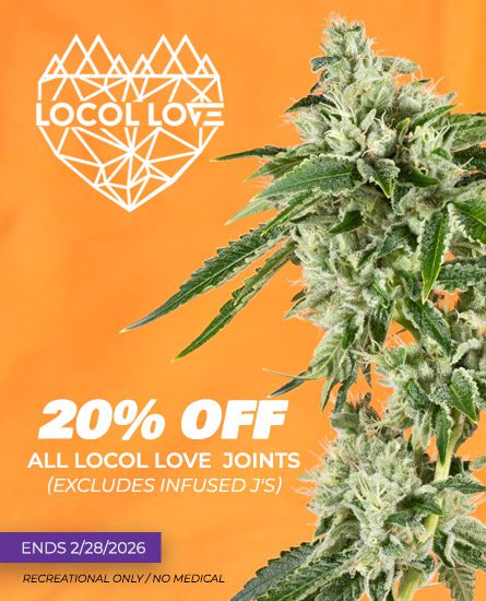 Local Love Joints 20% off at Oasis Denver dispensary. Weed deal ends 2-28-26
