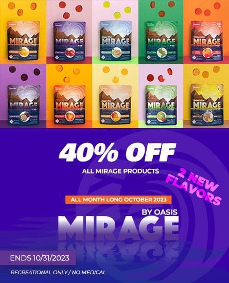 Mirage gummies 40% off all October. Sale ends 10-3102023