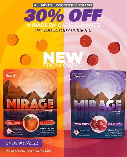 New Mirage Gummies 30% off.