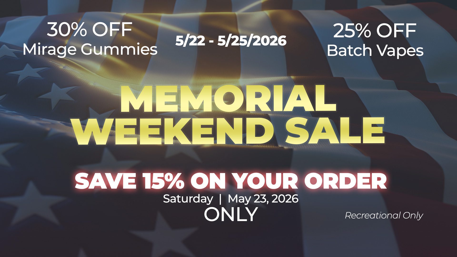 Memorial Weekend Sale 2026