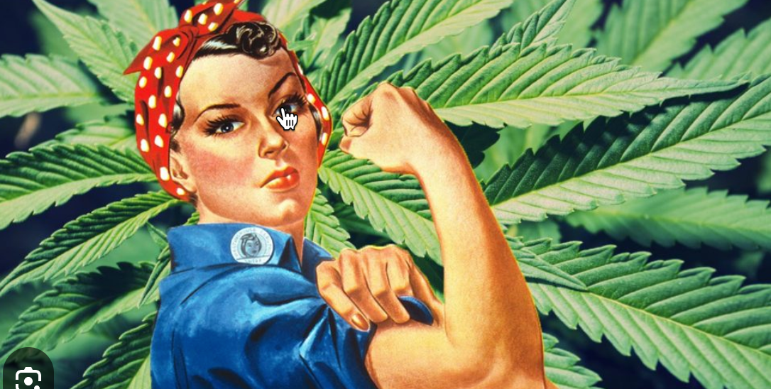 Strong woman advocating for cannabis.