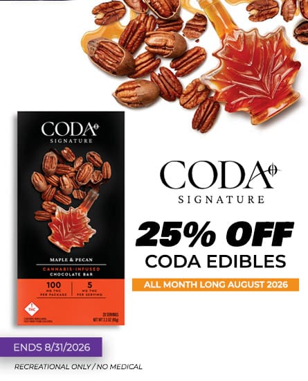 Coda Edibles Sale ends August 31, 2026
